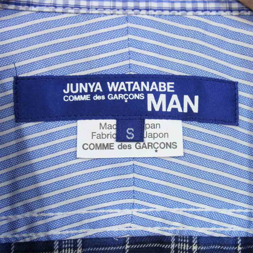 JUNYA WATANABE COMME des GARCONS MAN ジュンヤワタナベコムデギャルソンマン WF-B016 20AD 綿チェック 起毛 ブルー系 S【新古品】【未使用】【中古】