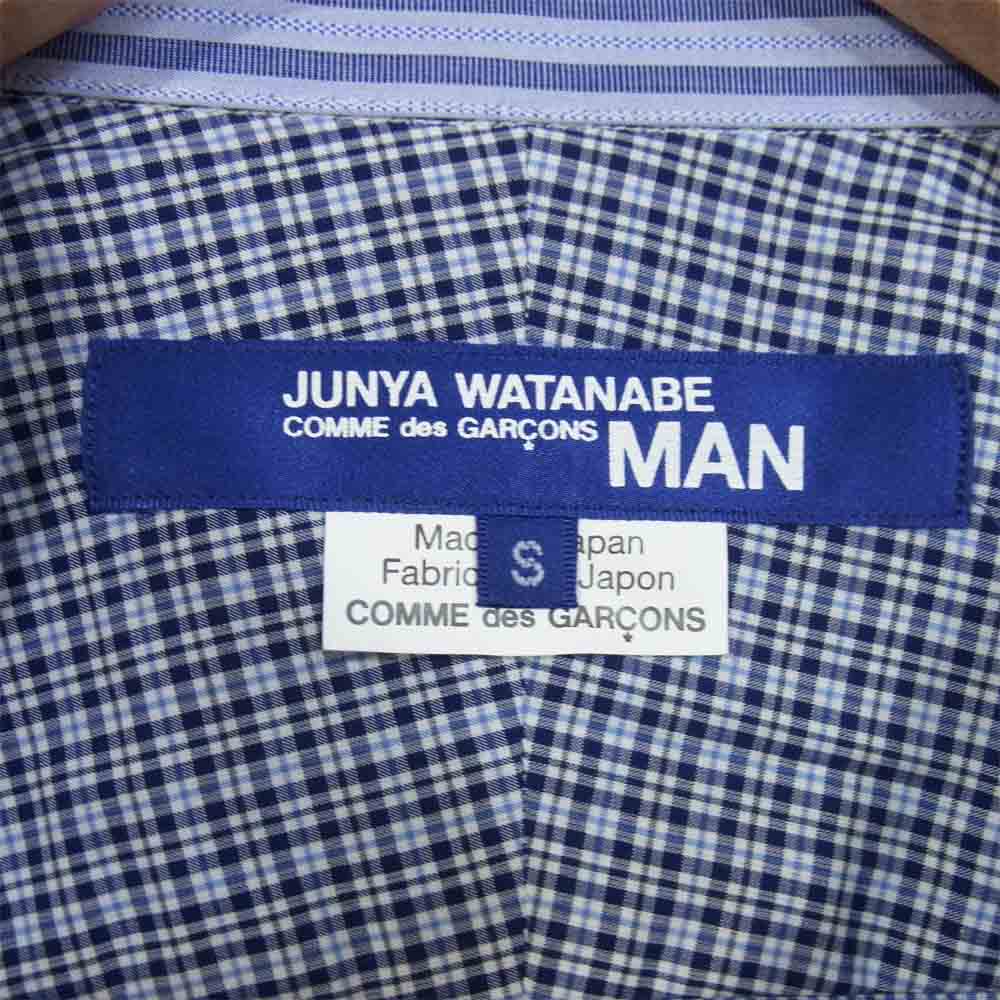 JUNYA WATANABE COMME des GARCONS MAN ジュンヤワタナベコムデギャルソンマン WF-B001 20AD ストライプ 切替 長袖シャツ ライトブルー系 S【新古品】【未使用】【中古】