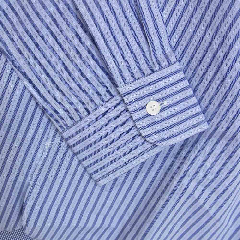 JUNYA WATANABE COMME des GARCONS MAN ジュンヤワタナベコムデギャルソンマン WF-B001 20AD ストライプ 切替 長袖シャツ ライトブルー系 S【新古品】【未使用】【中古】