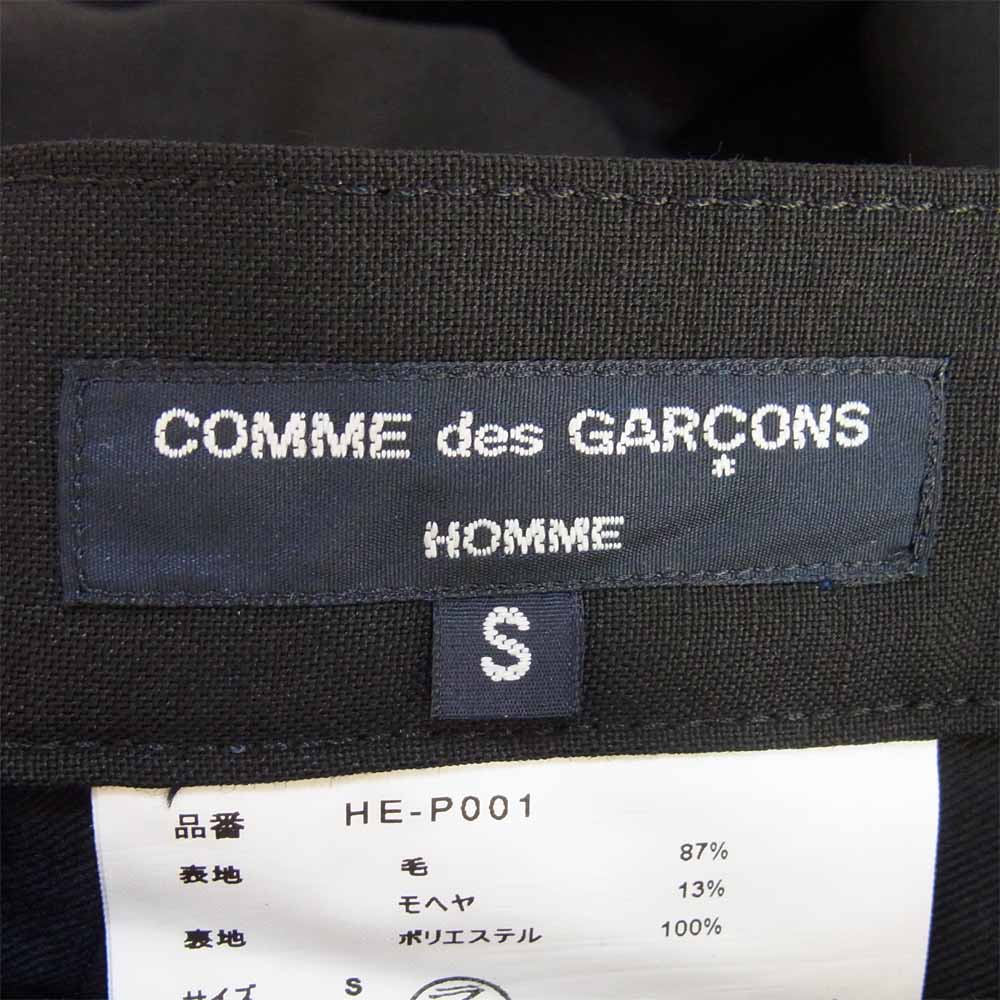 COMME des GARCONS HOMME コムデギャルソンオム 20SS HE-P001 19AD ウール モヘヤ タック パンツ ブラック系 S【新古品】【未使用】【中古】