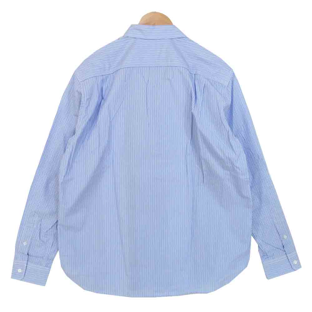 COMME des GARCONS HOMME コムデギャルソンオム 20SS HE-B006 19AD 綿ストライプ 多素材 MIX 長袖シャツ ライトブルー系 L【新古品】【未使用】【中古】