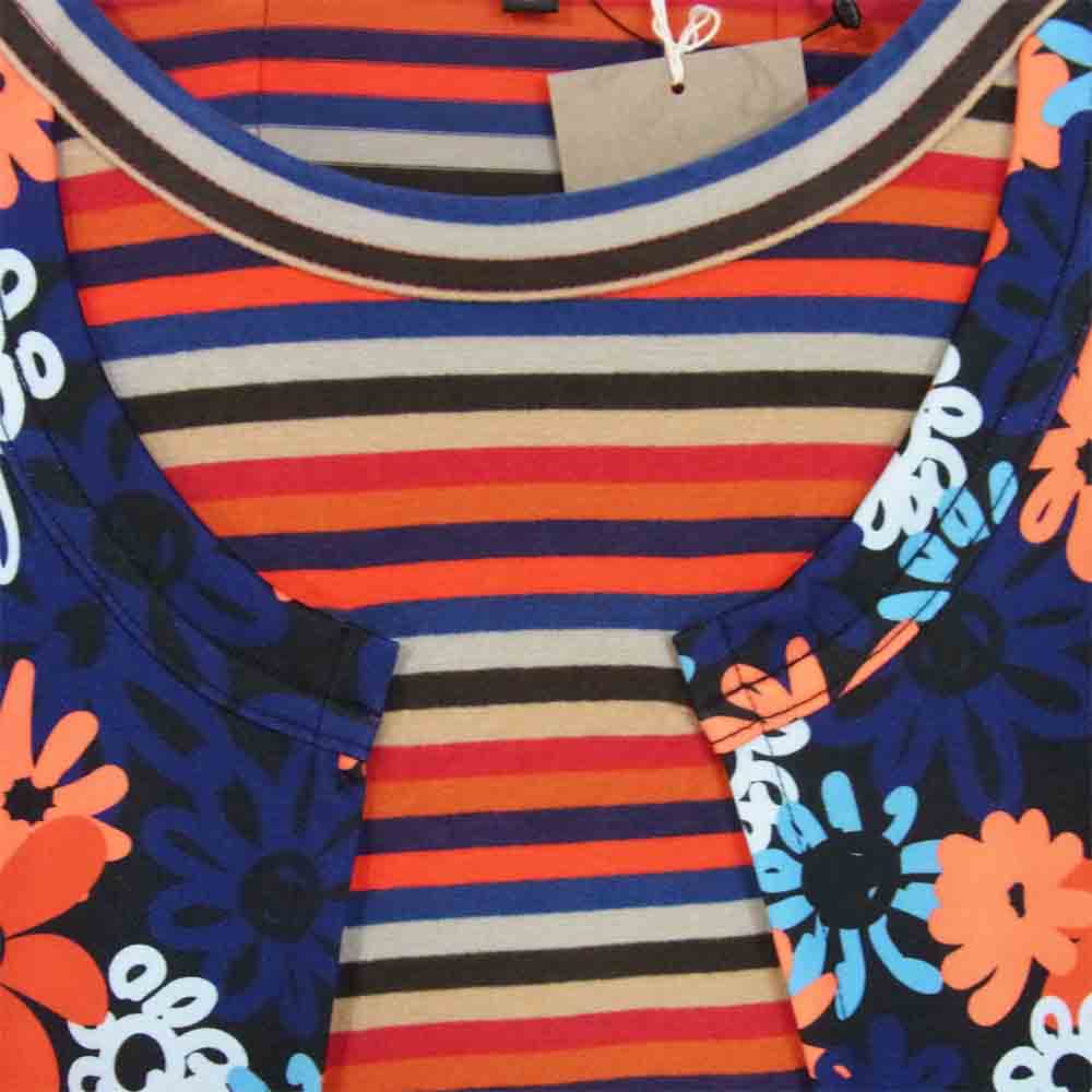 COMME des GARCONS HOMME PLUS コムデギャルソンオムプリュス 20AW PF-T002 20AD ボーダー フラワー ロング カットソー レッド系 S【新古品】【未使用】【中古】