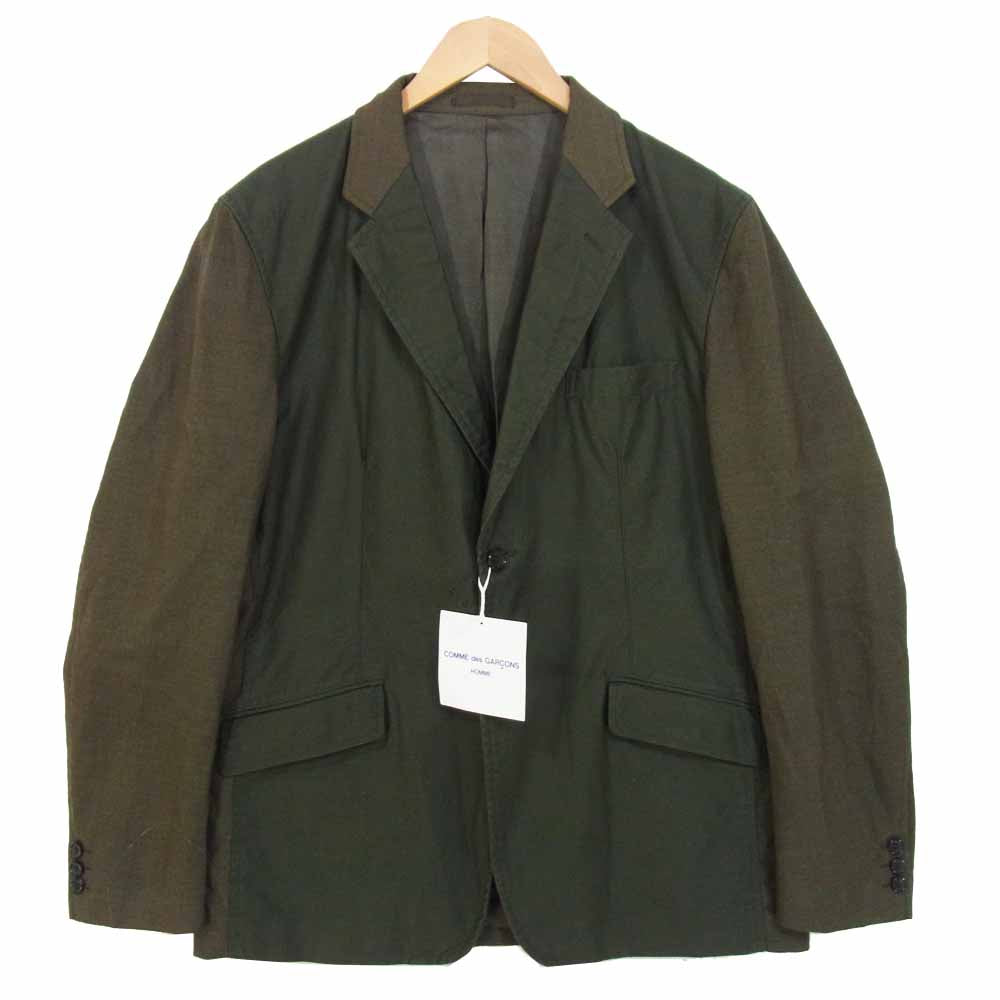 COMME des GARCONS HOMME コムデギャルソンオム HF-J002 20AD ウール ポリ 切替 ジャケット カーキ系 M【新古品】【未使用】【中古】