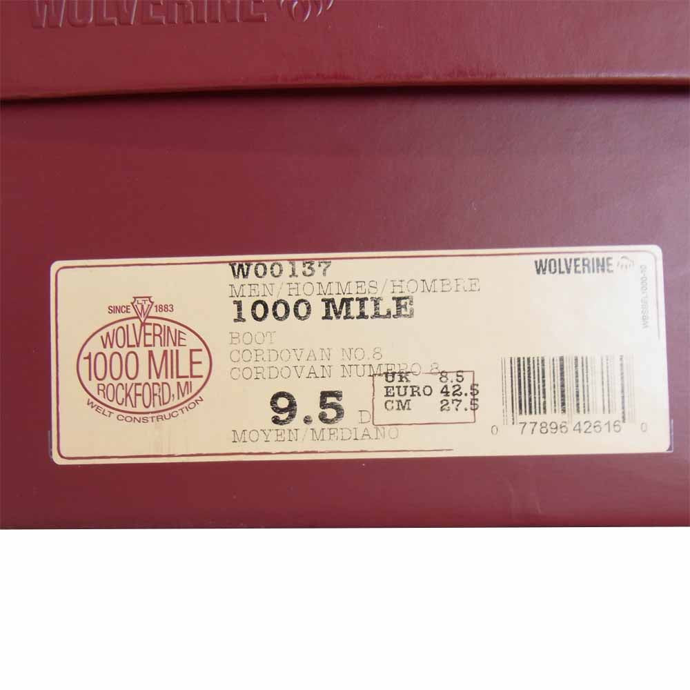 WOLVERINE ウルヴァリン W00137 1000MILE BOOT 1000マイル ブーツ ダークブラウン系 27.5cm【中古】