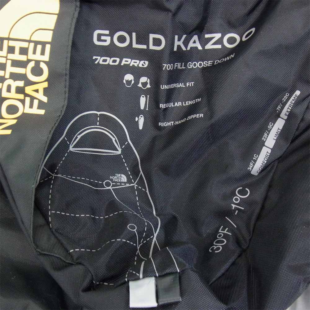 THE NORTH FACE ノースフェイス NBR41802 GOLD KAZOO ゴールド カズー 寝袋 シュラフ ハイライズグレー×ラディアントイエロー RH-REG【新古品】【未使用】【中古】