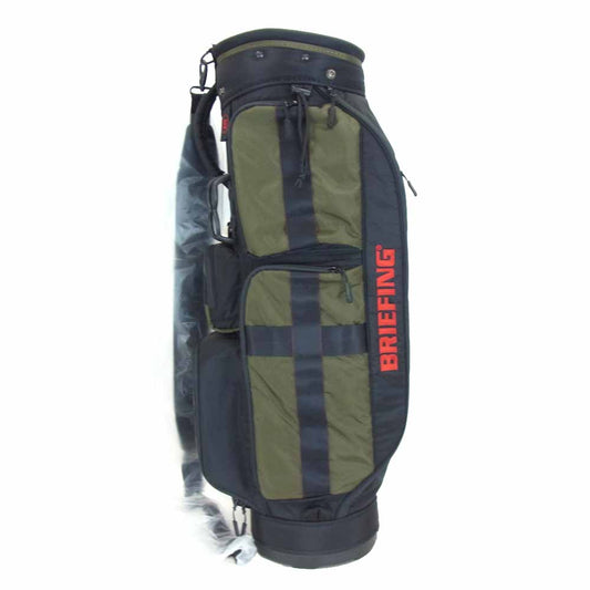 BRIEFING ブリーフィング GDO 限定 CR-6 COMBI ネームプレート付 ティー10本付属 キャディ ゴルフ バッグ オリーブ オリーブ系【新古品】【未使用】【中古】