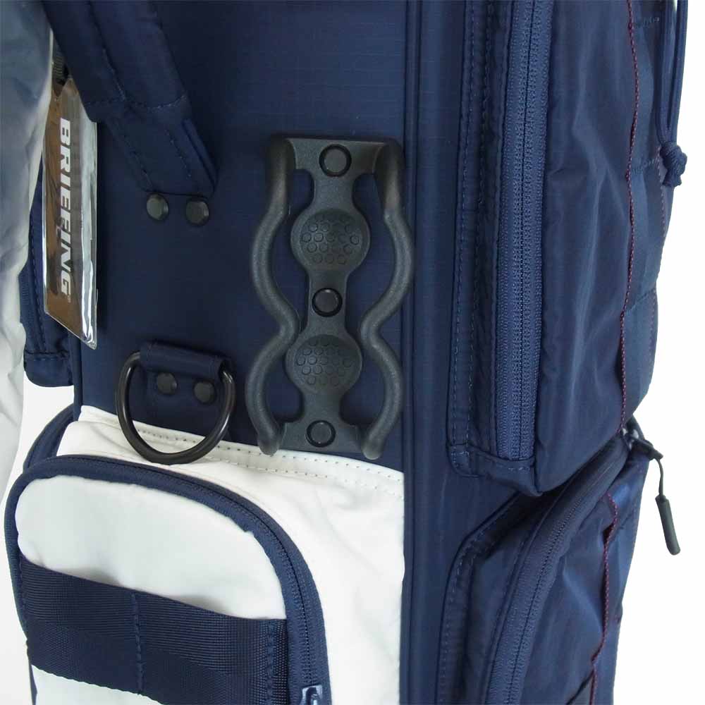 BRIEFING ブリーフィング GDO 限定 CR-6 COMBI ネームプレート付 キャディ ゴルフ バッグ ネイビー×ホワイト ネイビー系 ホワイト系【新古品】【未使用】【中古】