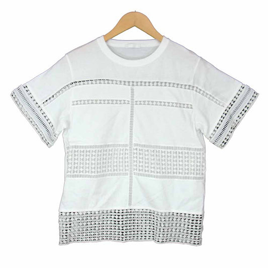 Chloe クロエ WHITE WARDROBE エンブロイダリー Tシャツ ホワイト系 S【中古】