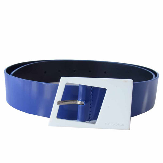DIOR HOMME ディオールオム PVC カラー ベルト ブルー系 85【中古】