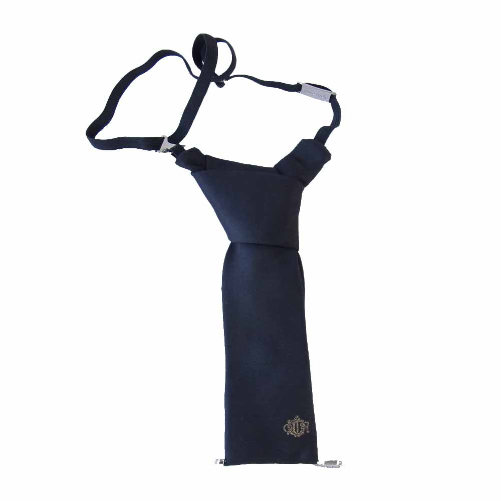 DIOR HOMME ディオールオム シルク100％ チェーン装飾 ショート タイ ブラック系【中古】