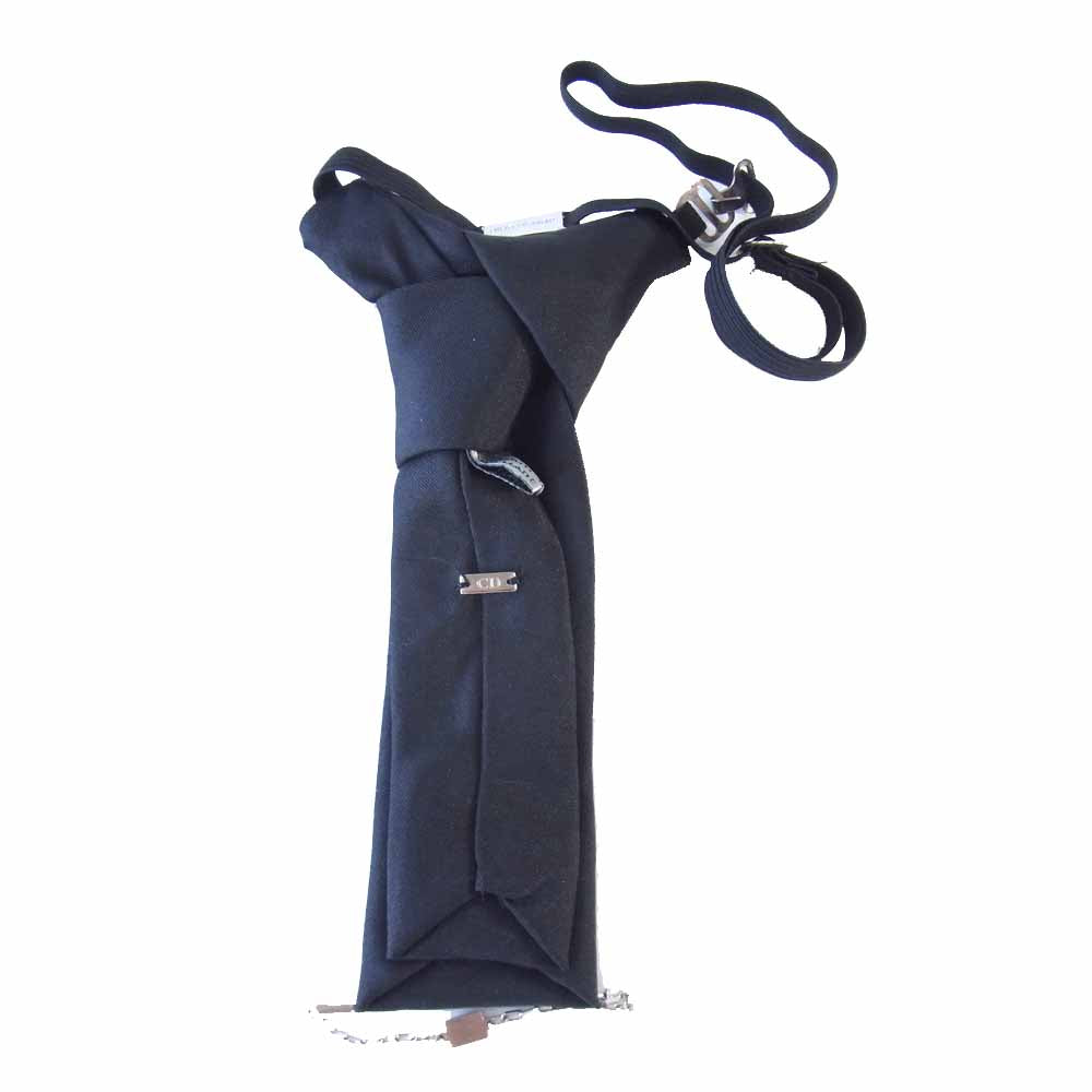 DIOR HOMME ディオールオム シルク100％ チェーン装飾 ショート タイ ブラック系【中古】
