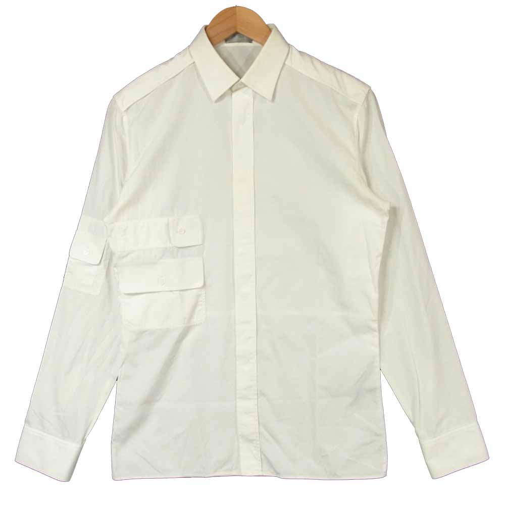 DIOR HOMME ディオールオム 7E3150450100 国内正規品 マルチポケット 比翼 長袖 シャツ イタリア製 ホワイト系【中古】