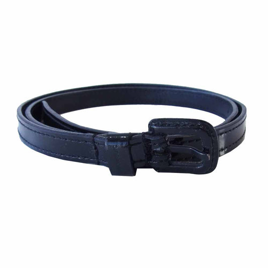 DIOR HOMME ディオールオム エナメル レザー ナローベルト ブラック系【中古】