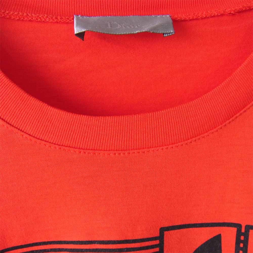DIOR HOMME ディオールオム 04SS 4EH7050138 国内正規品 エディ期 DANCE NOW プリント 半袖 Tシャツ  レッド系 L【中古】