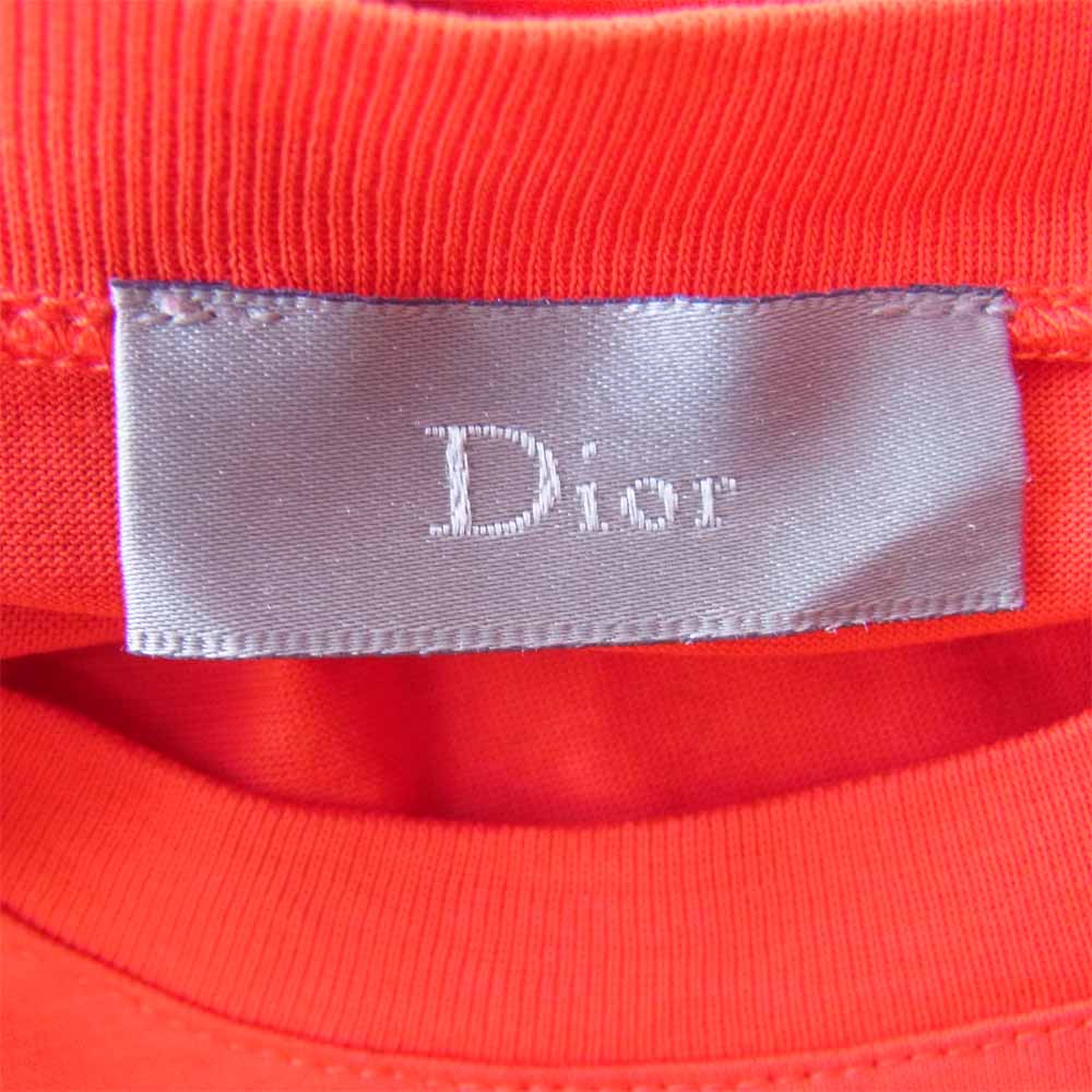 DIOR HOMME ディオールオム 04SS 4EH7050138 国内正規品 エディ期 DANCE NOW プリント 半袖 Tシャツ  レッド系 L【中古】