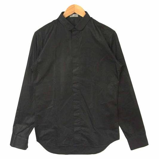 DIOR HOMME ディオールオム 丸襟 コットンブロード 比翼 長袖 シャツ ブラック系 38【中古】
