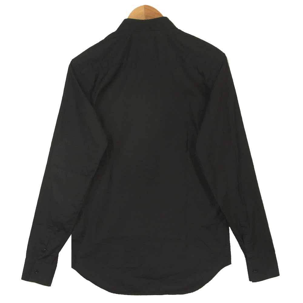 DIOR HOMME ディオールオム 丸襟 コットンブロード 比翼 長袖 シャツ イタリア製 ブラック系 38【中古】