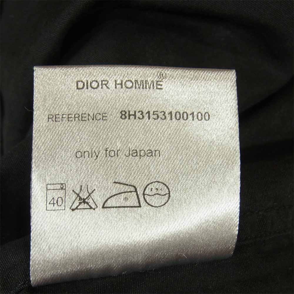DIOR HOMME ディオールオム 丸襟 コットンブロード 比翼 長袖 シャツ イタリア製 ブラック系 38【中古】