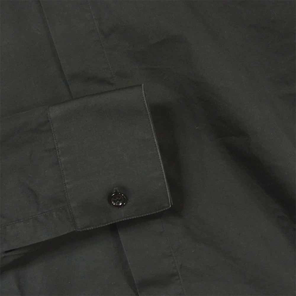 DIOR HOMME ディオールオム 丸襟 コットンブロード 比翼 長袖 シャツ イタリア製 ブラック系 38【中古】
