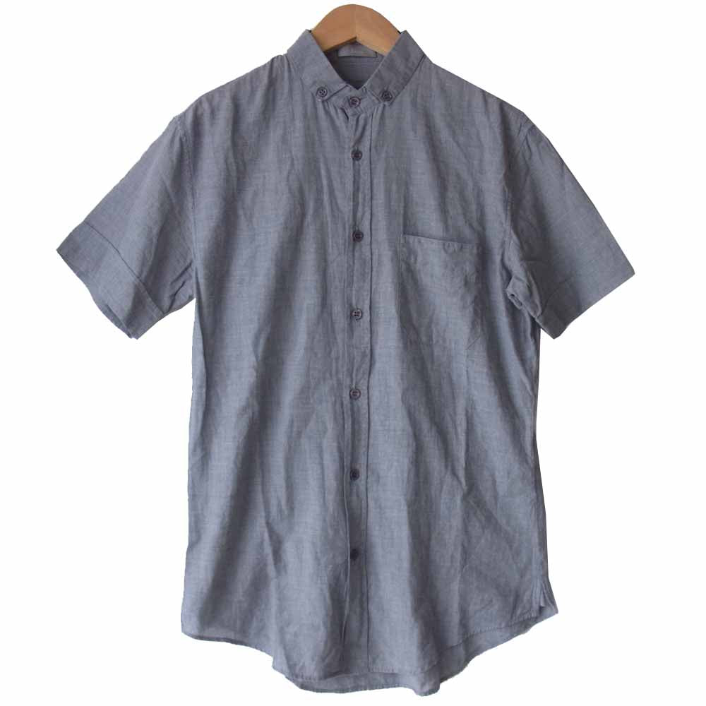 DIOR HOMME ディオールオム 国内正規品 シャンブレー ボタンダウン 半袖 シャツ グレー系 38【中古】