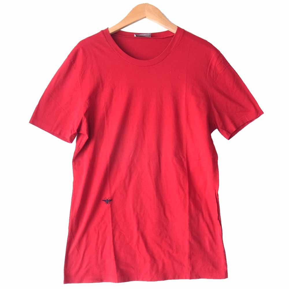 DIOR HOMME ディオールオム 07AW 7H3362780010 国内正規品 BEE 刺繍 半袖 Tシャツ  レッド系 M【中古】
