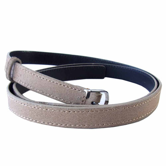 DIOR HOMME ディオールオム スエード レザー ナローベルト ベージュ系 90【中古】