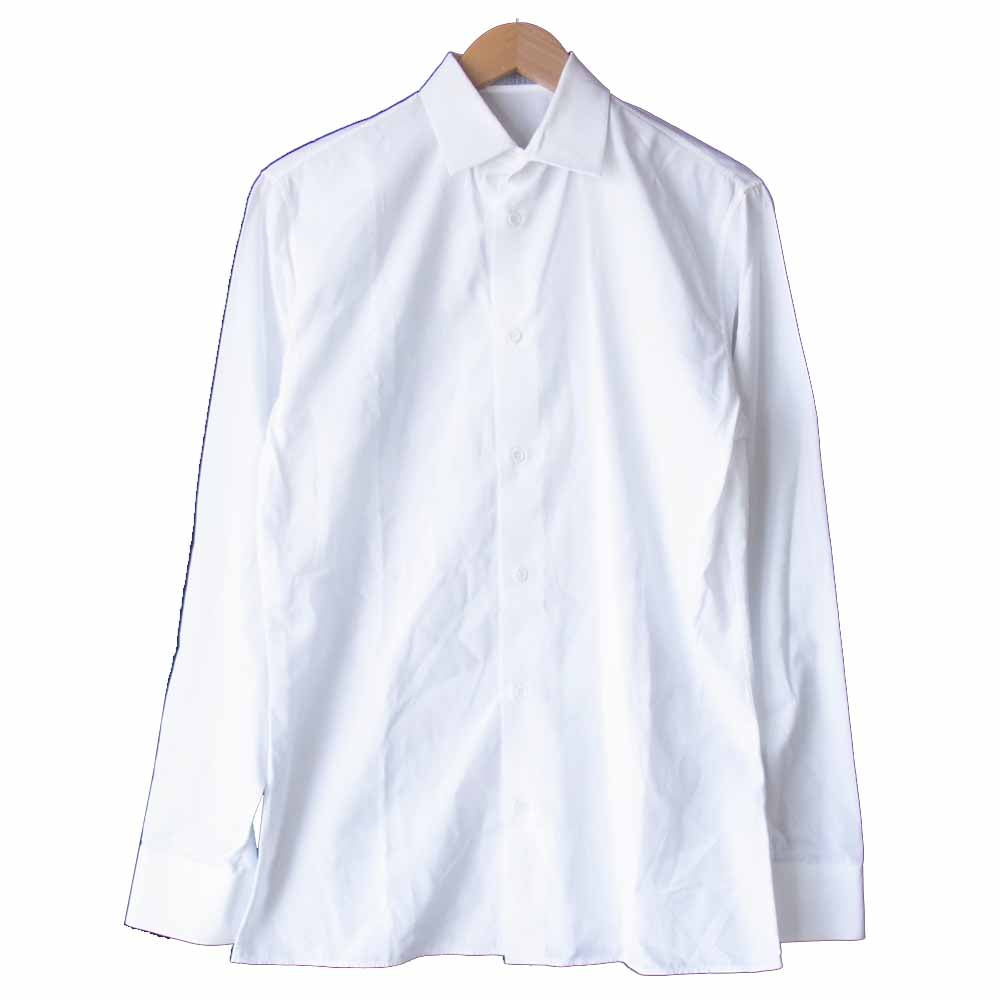 DIOR HOMME ディオールオム ブロード プレーン 長袖 ドレスシャツ ホワイト系 38【中古】