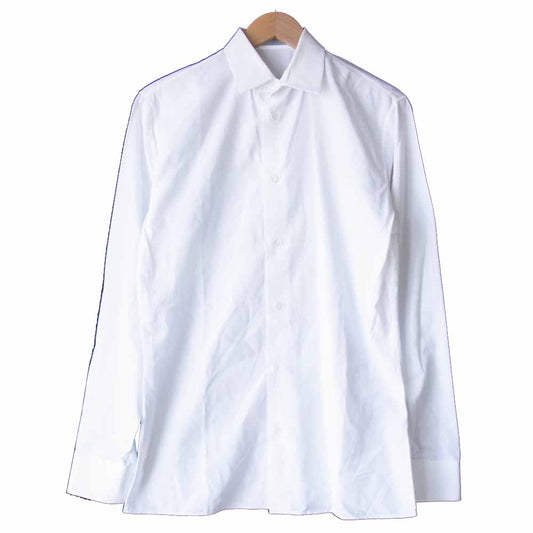DIOR HOMME ディオールオム ブロード プレーン 長袖 ドレスシャツ ホワイト系 38【中古】