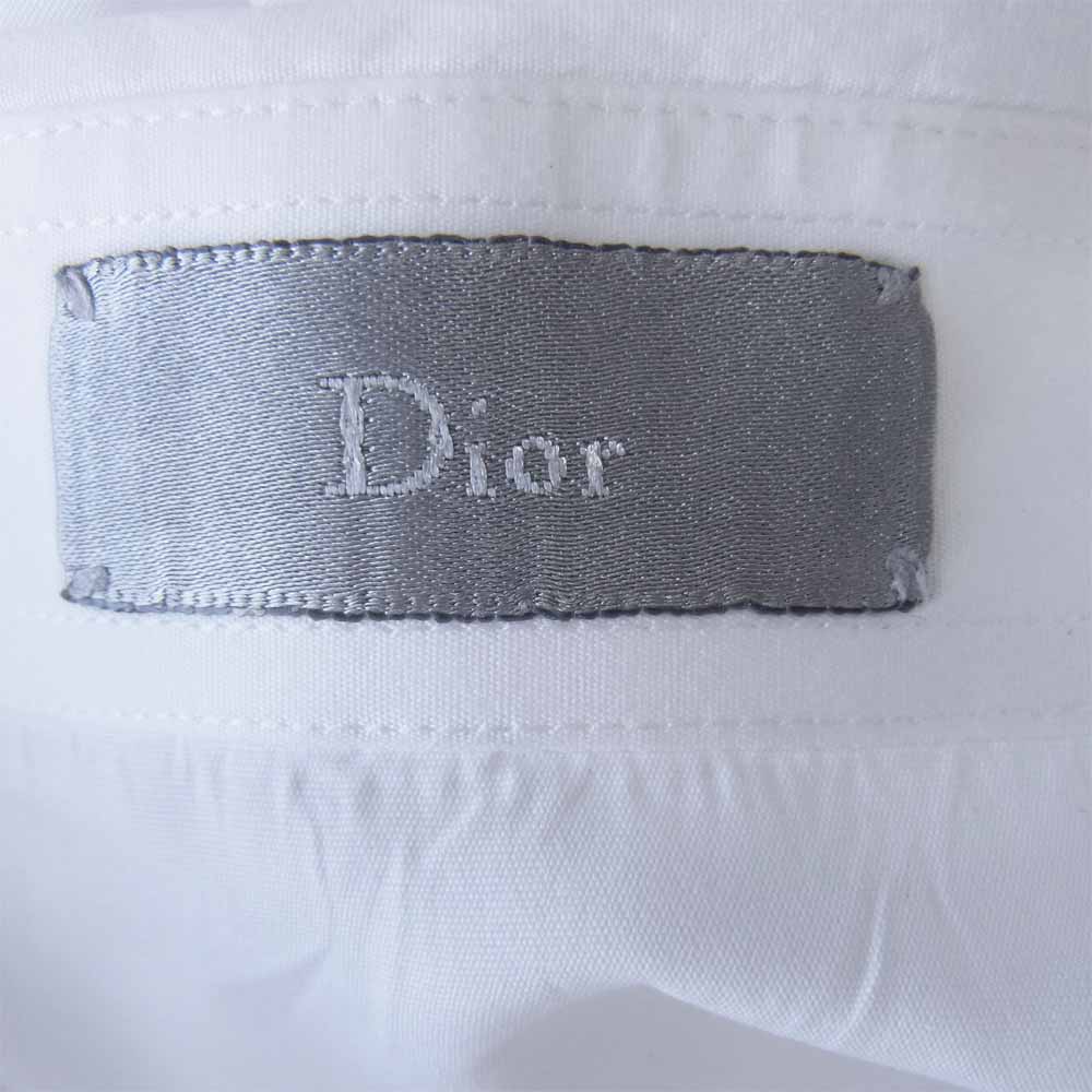 DIOR HOMME ディオールオム ブロード プレーン 長袖 ドレスシャツ ホワイト系 38【中古】
