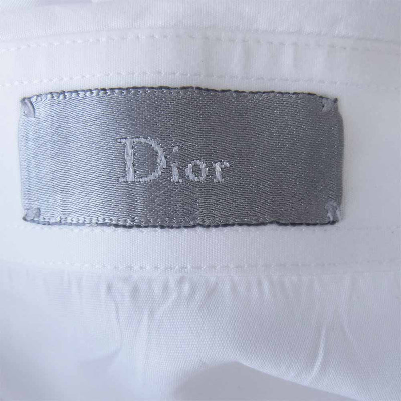 DIOR HOMME ディオールオム ブロード プレーン 長袖 ドレスシャツ ホワイト系 38【中古】