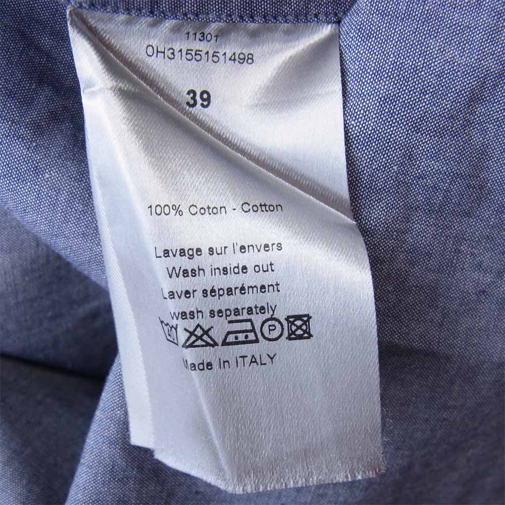 DIOR HOMME ディオールオム OH3155151498 スモールカラー シャンブレー シャツ ブルー系 39【中古】