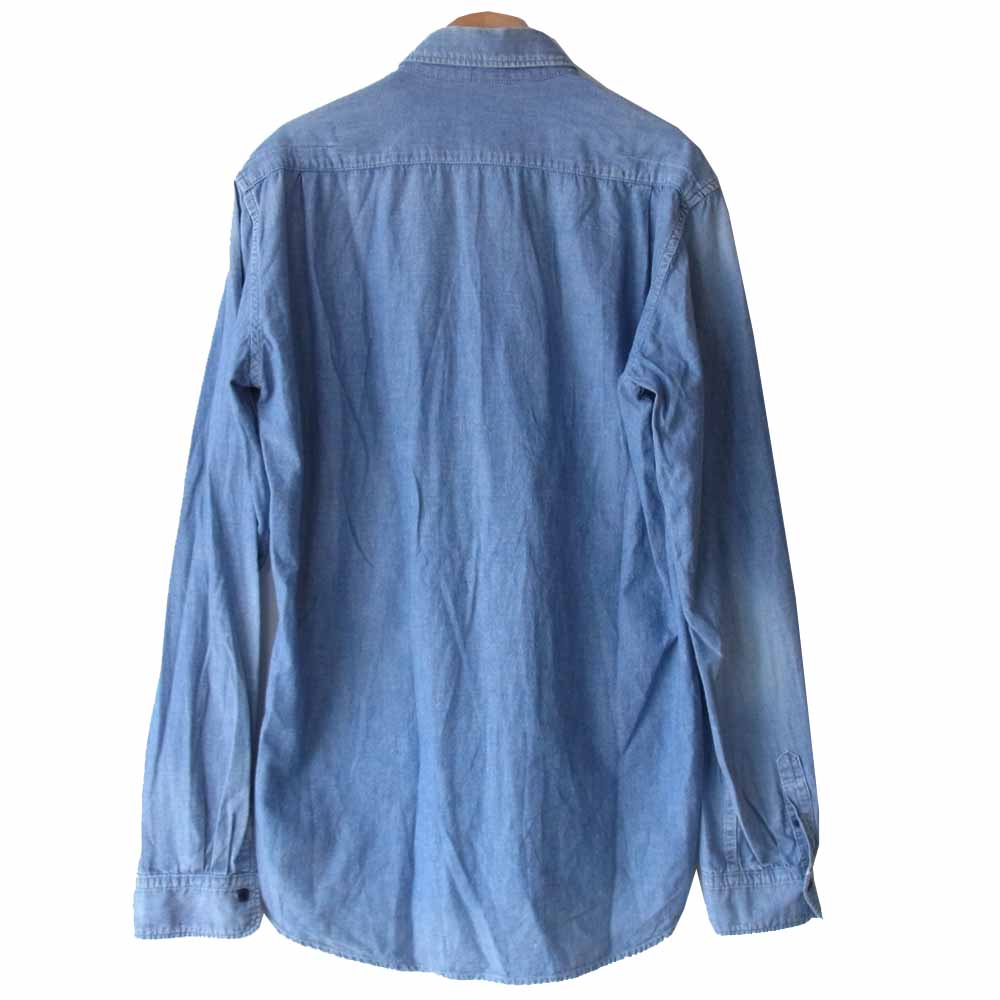 DIOR HOMME ディオールオム 163C551TY555 ボタンダウン シャンブレー シャツ インディゴブルー系 39【中古】