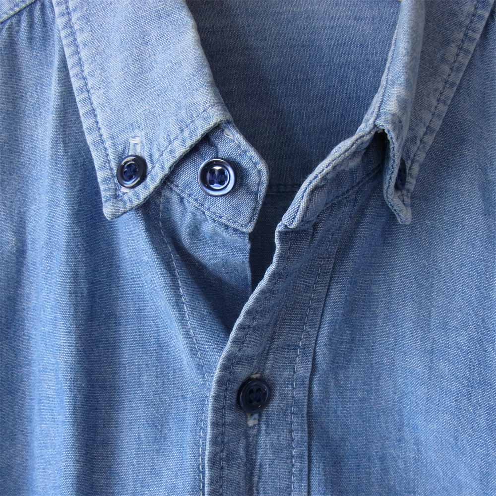 DIOR HOMME ディオールオム 163C551TY555 ボタンダウン シャンブレー シャツ インディゴブルー系 39【中古】