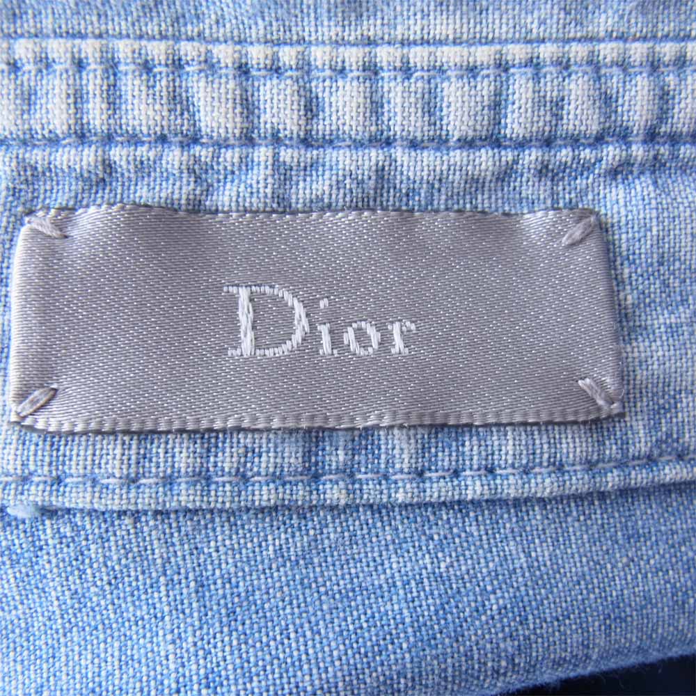 DIOR HOMME ディオールオム 163C551TY555 ボタンダウン シャンブレー シャツ インディゴブルー系 39【中古】