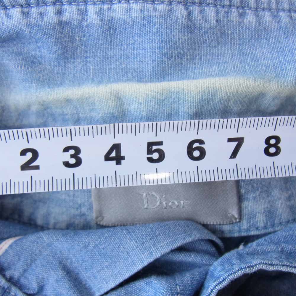 DIOR HOMME ディオールオム 163C551TY555 ボタンダウン シャンブレー シャツ インディゴブルー系 39【中古】