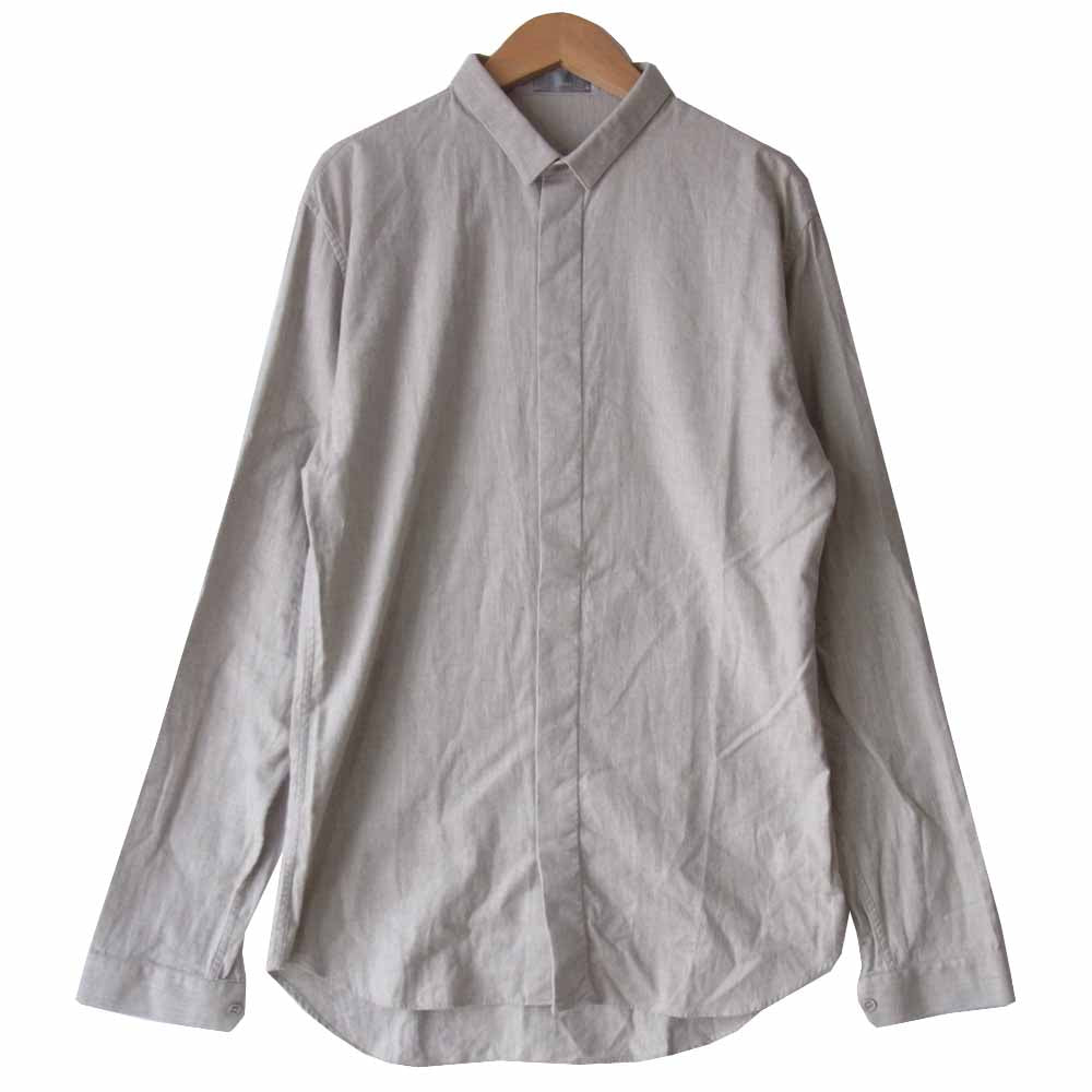 DIOR HOMME ディオールオム 0H3153961497 スモールカラー 比翼 シャツ ベージュ系 39【中古】