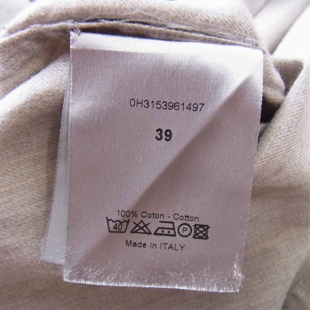 DIOR HOMME ディオールオム 0H3153961497 スモールカラー 比翼 シャツ ベージュ系 39【中古】