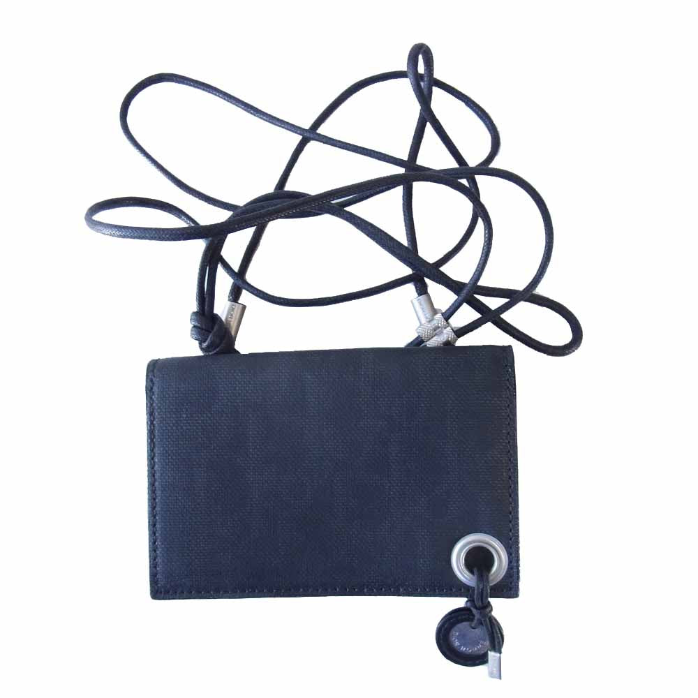 DIOR HOMME ディオールオム ネックストラップ コード付き ミニ ウォレット 小銭入れ ブラック系【中古】