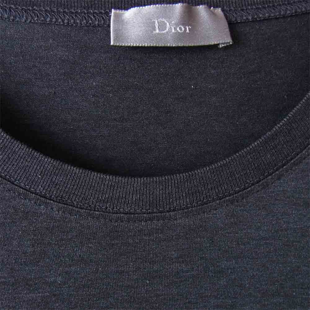 DIOR HOMME ディオールオム 04SS 4EH7050138 エディ期 BEE 刺繍 ショルダー レザーパッチ 長袖カットソー グレー系 S【中古】