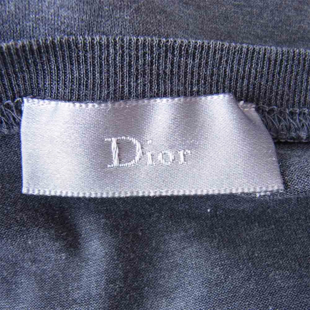 DIOR HOMME ディオールオム 04SS 4EH7050138 エディ期 BEE 刺繍 ショルダー レザーパッチ 長袖カットソー グレー系 S【中古】