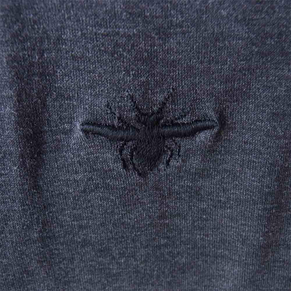 DIOR HOMME ディオールオム 04SS 4EH7050138 エディ期 BEE 刺繍 ショルダー レザーパッチ 長袖カットソー グレー系 S【中古】