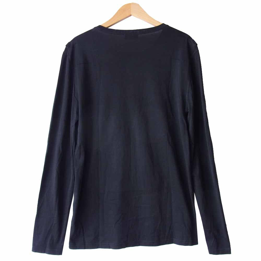 DIOR HOMME ディオールオム 04SS 4EH7050138 エディ期 BEE 刺繍 ショルダー レザーパッチ 長袖カットソー ブラック系 S【中古】