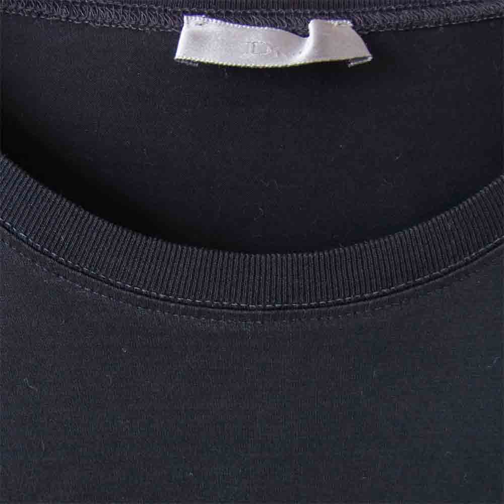 DIOR HOMME ディオールオム 04SS 4EH7050138 エディ期 BEE 刺繍 ショルダー レザーパッチ 長袖カットソー ブラック系 S【中古】