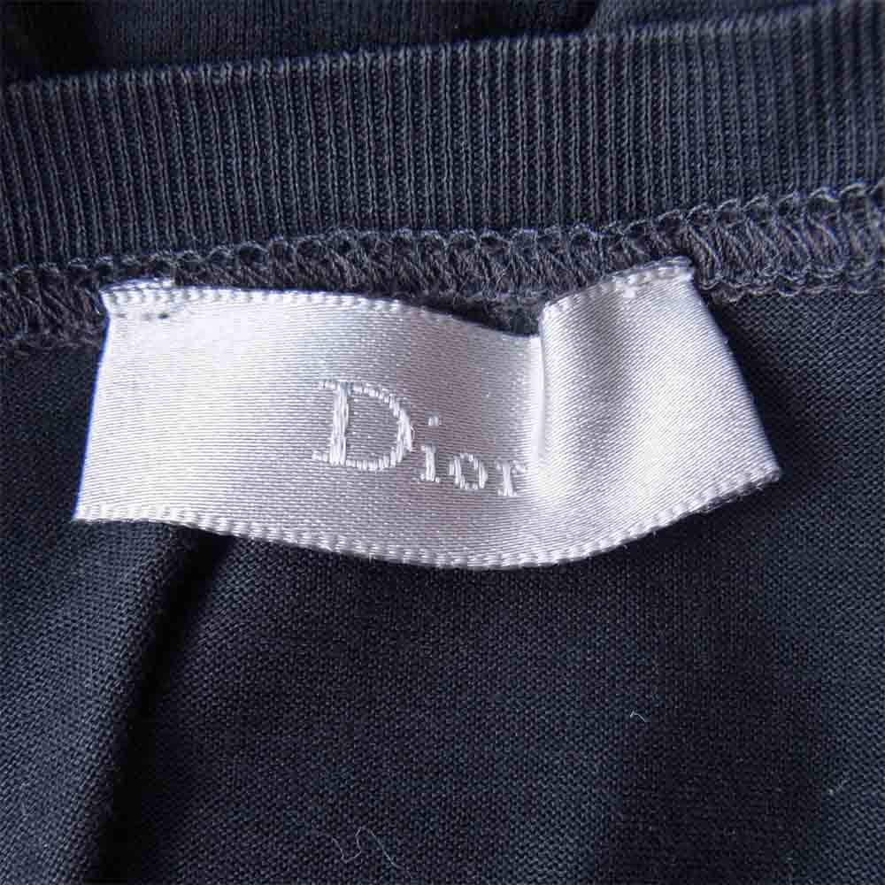 DIOR HOMME ディオールオム 04SS 4EH7050138 エディ期 BEE 刺繍 ショルダー レザーパッチ 長袖カットソー ブラック系 S【中古】