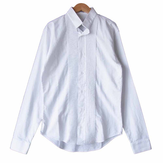 DIOR HOMME ディオールオム 05AW 5HH1051213 エディ期 ピンタック スタンドカラー ドレス シャツ ホワイト系 38【中古】
