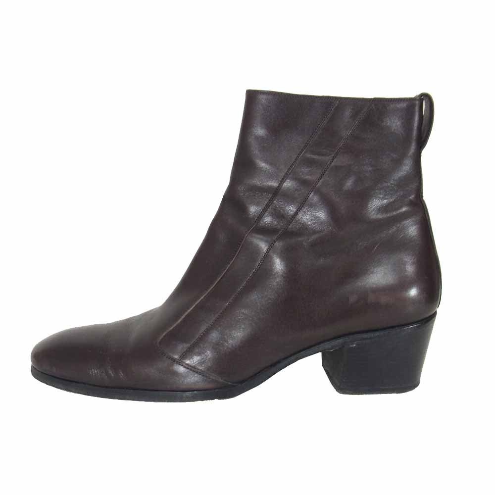 DIOR HOMME ディオールオム 05AW  エディ グラムロック期 サイドジップ ヒール ブーツ ブラウン系 42【中古】