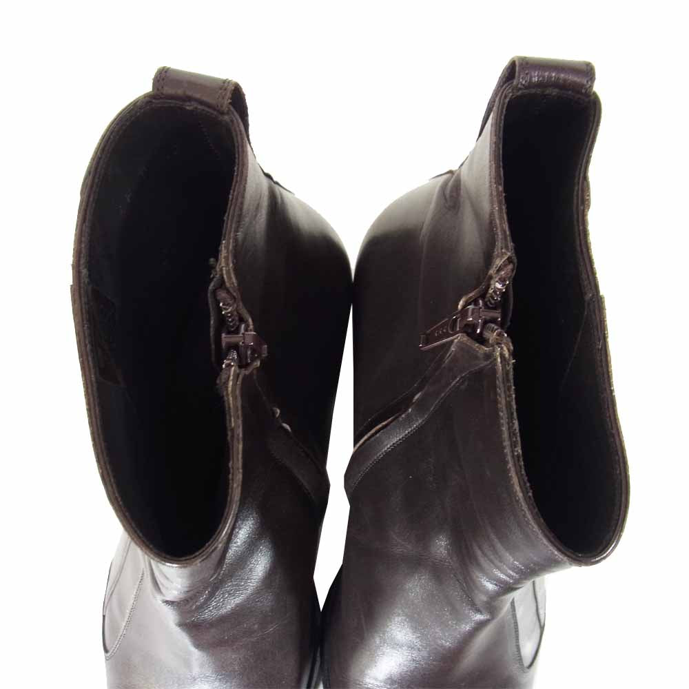 DIOR HOMME ディオールオム 05AW  エディ グラムロック期 サイドジップ ヒール ブーツ ブラウン系 42【中古】