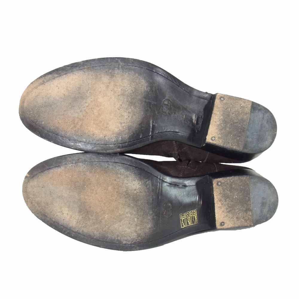 DIOR HOMME ディオールオム 07AW 7H BU エディ期 カーフスキン スエード ヒールブーツ ブラウン系 42 1/2【中古】