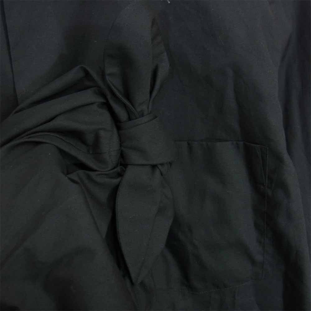 BLACK COMME des GARCONS ブラックコムデギャルソン 1B-B013 18AD 綿 ブロード 丸襟 袖 リボン シャツ ブラック系 S【新古品】【未使用】【中古】