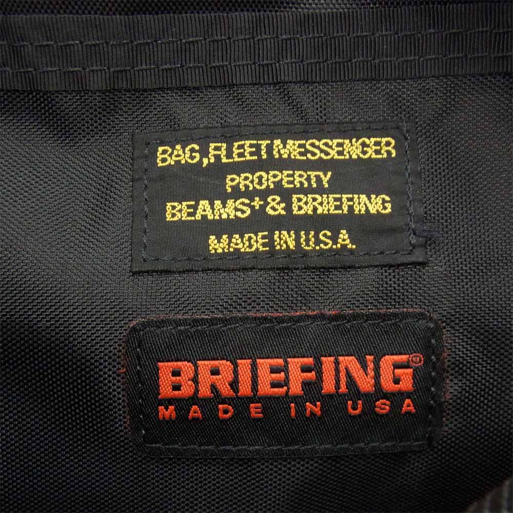 BRIEFING ブリーフィング × BEAMS PLUS ビームス 別注 FLEET MESSENGER BAG メッセンジャー ショルダー バッグ ブラック ブラック系【美品】【中古】